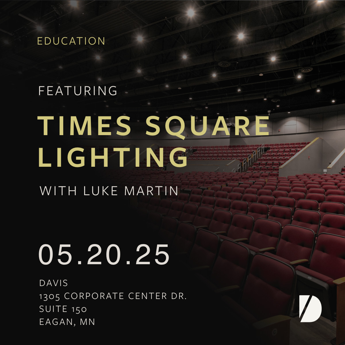 Event flyer for Times Square Lighting education.